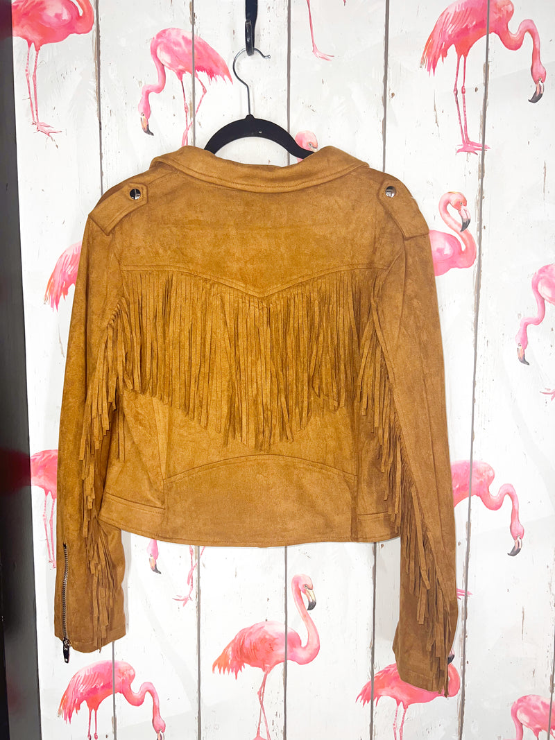 TAN SUEDE FRINGE JACKET